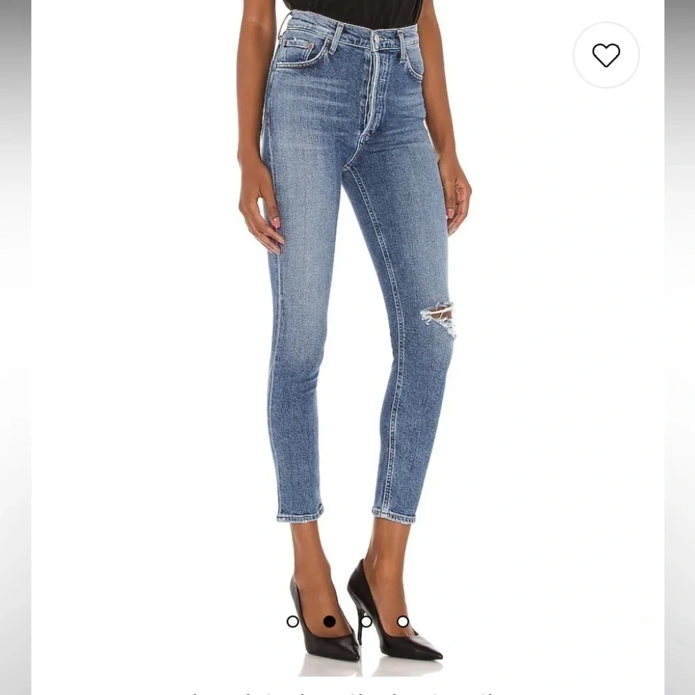 AGOLDE Nico High Rise Slim Distressed Jeans Button Fly Shoreline Women's 29